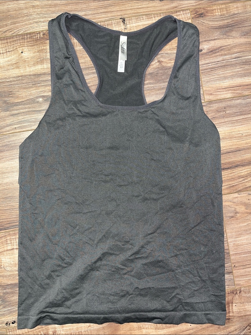 Sofra Charcoal Gray Racerback Tank Top